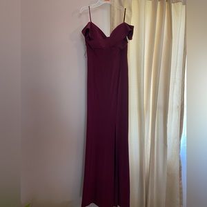 Red/purple Over the Shoulder Dress